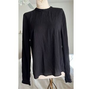 A.L.C 100% Silk Black Open Back Top